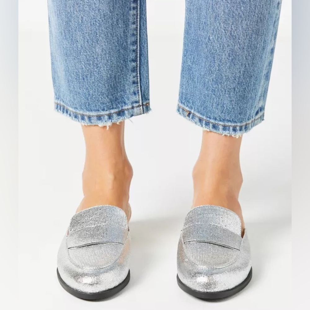 Urban Outfitters UO Jules Metallic Mule- Silver